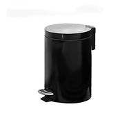 ZZlei2yu-12 Portarifiuti Grande pattumiera for interni, pattumiera rotonda stampata con coperchio, cestino for la carta straccia della camera da letto dell'ufficio pattumiera(Nero)