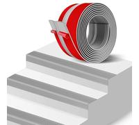 ZZLQIAN Striscia antiscivolo per scale, autoadesiva, flessibile, per bordi dei gradini, protezione per bordi dei gradini, per usi esterni e interni (10 m, 50 x 25 mm, grigio)