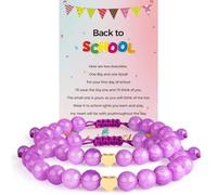 ZZLTAWS Mommy and Me Preschool Pre-K First Day of School Bracciale Madre Figlia Corrispondente Cuore Perline Bracciali Set Back to School Gioielli Regali, Adjustable size, Pietra, Nessuna pietra
