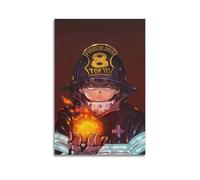 ZZLUUB Poster decorativo da parete a tema anime dei vigili del fuoco, stampa artistica su tela, poster decorativo moderno, per camera da letto, per camera da letto, 30 x 45 cm