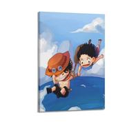 ZZLUUB Poster decorativo da parete a tema anime One Piece Q Version Fire Fist Ace and Brother Rufy poster decorativo su tela e stampa artistica moderna per camera da letto (20 x 30 cm)