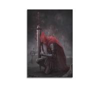 ZZLUUB Poster decorativo da parete su tela, motivo: Dark Souls Slave Knight Gael, poster decorativo per camera da letto, moderno, per camera da letto, 50 x 75 cm
