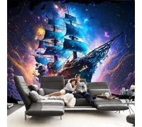 ZZLZYQ Decorazione arazzo nautico Fantasma Barca a vela Arte da parete Fantasia Scenario oceanico Nave pirata nautica Onda Vela Luna Arazzi appesi a parete Decorazione Camera da letto Soggiorno Dormit