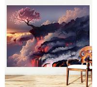 ZZLZYQ Decorazione arazzo nautico Fantasma Barca a vela Arte da parete Fantasia Scenario oceanico Nave pirata nautica Onda Vela Luna Arazzi appesi a parete Decorazione Camera da letto Soggiorno Dormit