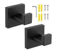 zzmikiteck Gancio per accappatoio, nero opaco, in acciaio inox SUS 304, ganci da parete per bagno, cucina, asciugamani, accappatoi, armadi, spugne, per bagno e hotel