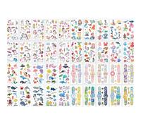 Zzmorni 400 tatuaggi temporanei per bambini, motivo: cartoni animati, orologi, unicorni, animali marini, sirene, delicati sulla pelle, regalo di compleanno per bambini, feste, ricompense (set A)