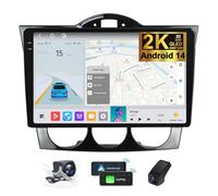 ZZPHKK 9,5 Pollici 2K Radio Schermo per Auto Android 14 per Mazda RX8 2008-2021 - CarPlay & Android Auto/Navigazione GPS/Controllo del Volante/Split Screen/FM RDS Autoradio(2K M700S)