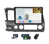 ZZPHKK Android 14 Autoradio 2 DIN per Honda Civic 8 FK FN FD 2005-2012 Radio Carplay Android Auto 9.5 Pollici 2K Screen Navigatore GPS/4G WiFi Bluetooth/FM RDS/Schermo con Retrocamera(LHD,2K M200S)