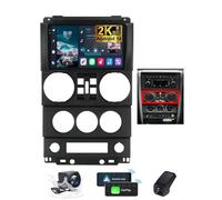 ZZPHKK Android 14 Autoradio 2 DIN per Jeep Wrangler 3 JK 2008-2010 Radio Carplay Wireless Android Auto 9.5 Pollici 2K Touch Screen Navigatore GPS/4G WiFi BT 5.0/FM RDS/Schermo con Camera(A,2K M400S)
