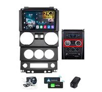 ZZPHKK Android 14 Autoradio 2 DIN per Jeep Wrangler 3 JK 2008-2010 Radio Carplay Wireless Android Auto 9.5 Pollici 2K Touch Screen Navigatore GPS/4G WiFi BT 5.0/FM RDS/Schermo con Camera(B,2K M800S)