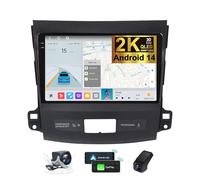 ZZPHKK Android 14 Autoradio 2 DIN per Mitsubishi Outlander 2 CW0W 2005-2013 Radio Carplay Android Auto 9.5 Pollici 2K Touch Screen GPS/4G WiFi Bluetooth/FM RDS/Schermo con Retrocamera(2K M800S)