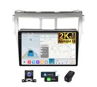 ZZPHKK Android 14 Autoradio 2 DIN per Toyota Vios 2 2007-2013 Radio Carplay Android Auto 9.5 Pollici 2K Touch Screen Navigatore GPS/4G WiFi Bluetooth/FM RDS/Schermo con Retrocamera(2K M700S)