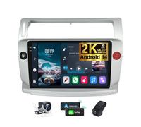 ZZPHKK Android 14 Autoradio per Citroen C4 LA LC 2004-2014 con CarPlay Android Auto 2 DIN 9.5 Pollici 2K Touchscreen Stereo con GPS Bluetooth 4G WiFi DSP EQ FM/RDS Radio +Telecamera DVR(B,2K M700S)