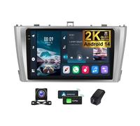 ZZPHKK Android 14 Autoradio per Toyota Avensis 3 2008-2015 con CarPlay Android Auto 2 DIN 9.5 Pollici 2K Touchscreen Stereo con GPS Bluetooth 4G WiFi DSP EQ FM/RDS Radio +Telecamera(Silver,2K M400S)