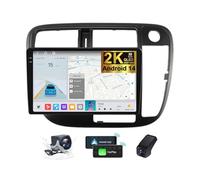 ZZPHKK Android 14 Car Radio Carplay Android Auto per Honda Civic 1998-2000 Bluetooth 5.0 Stereo 2 DIN con 2K Touchscreen da 9.5 Pollici RDS FM AM Autoradio DSP Comandi al Volante(RHD,2K M800S)