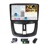 ZZPHKK Autoradio 2 DIN Android 14 per Peugeot 207 2006-2015 con Carplay Android Auto Stereo Auto 9.5 Pollici 2K Schermo Tattile Supporto Bluetooth/FM RDS/4G WiFi/DSP EQ/Comandi al Volante(2K M200S)