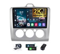 ZZPHKK Autoradio 2 DIN Stereo Android 14 per Ford Focus 2 MK 2 2004-2011 con Carplay Android Auto 9.5 Pollici 2K Schermo Tattile Supporto Bluetooth/FM RDS/4G WiFi/DSP/Comandi al Volante(A,2K M800S)