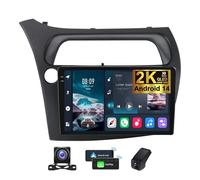 ZZPHKK Autoradio 2DIN Android 14 per Honda Civic Hatchback 2006-2012 Navigazione GPS Stereo Bluetooth con 9.5 Pollici 2K Schermo/CarPlay Android Auto/SWC/4G WiFi FM RDS + Camera DVR(LHD,2K M700S)
