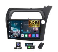 ZZPHKK Autoradio 2DIN Android 14 per Honda Civic Hatchback 2006-2012 Navigazione GPS Stereo Bluetooth con 9.5 Pollici 2K Schermo/CarPlay Android Auto/SWC/4G WiFi FM RDS + Camera DVR(RHD,2K M700S)