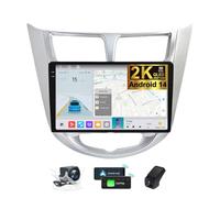 ZZPHKK Autoradio Android 14 per Hyundai Solaris 1 2010-2016 con Wireless Carplay e Android Auto - 9.5 Pollici 2K Touchscreen FM RDS Radio con Bluetooth 4G WiFi DSP Comandi al Volante(A,2K M500S)