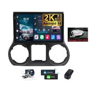 ZZPHKK Autoradio per Jeep Wrangler 3 JK 2010-2018 Android 14 Radio Bluetooth 2 DIN 10 Pollici 2K Touchscreen Stereo CarPlay Android Auto/4G 5G WiFi Navigatore/DSP/FM RDS + Camera DVR(B,2K M500S)
