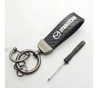 ZZRSXZSR Porta Chiavi con Logo Marchi Auto per Mazda CX-3 CX-4 CX-5 CX-30 CX-50 CX-60,Portachiavi in Metallo epossidico Auto Portachiavi con Anelli Accessori,Carbon Fiber