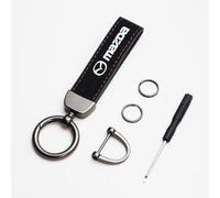 ZZRSXZSR Porta Chiavi con Logo Marchi Auto per Mazda CX-3 CX-4 CX-5 CX-30 CX-50 CX-60,Portachiavi in Metallo epossidico Auto Portachiavi con Anelli Accessori,Black