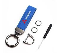 ZZRSXZSR Porta Chiavi con Logo Marchi Auto per Mitsubishi Lancer Evolution X/Pajero Sport,Portachiavi in Metallo epossidico Auto Portachiavi con Anelli Accessori,Blue