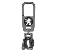 ZZRSXZSR Porta Chiavi con Logo Marchi Auto per Peugeot 208 3008 301 306 307 308,Portachiavi in Metallo epossidico Auto Portachiavi con Anelli Accessori,Black