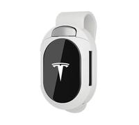 ZZRSXZSR Porta Occhiali da Auto per Tesla Model 3/Model S/Model X/Model Y,Clip Porta Occhiali da Sole Organizer Occhiali da Sole Auto Portaocchiali Auto in Pelle Clip per Visiera,White