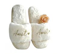 ZZTINGC Pantofole Da Sposa Personalizzate, Pantofole Da Damigella D'onore Personalizzate, Pantofole Invernali Da Donna, Regali Per Damigelle D'onore, Pantofole Da Matrimonio