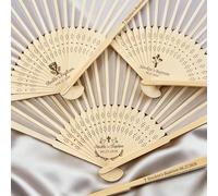 ZZTINGC Personalizzate for Ventagli for Battesimo, Ventagli Pieghevoli con Nome E Modello Incisi Personalizzati, Set da 10-100 Pezzi per Gli Ospiti, Regalo per Baby Shower