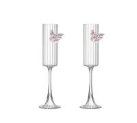 ZZTWER Bicchiere da champagne con farfalla 3D realistica da 2 pezzi, tazza for bevande for la celebrazione del regalo di un amico della festa di nozze Bicchiere per bevande