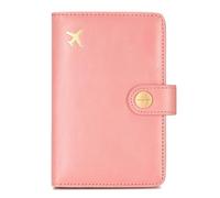 ZZTWER Borsa portapassaporto antimagnetica, borsa portadocumenti portatile for aereo creativo, portapassaporto da viaggio multifunzione Custodie per passaporto(Roze)