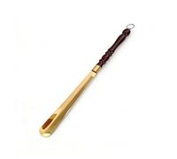 ZZTWER Calzascarpe lungo in metallo e legno da 58/70 cm, acciaio inossidabile con manico a forma di zucca in legno massiccio, aiutante che non si piega for gli anziani(70)