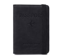 ZZTWER Custodia protettiva for portapassaporto, borsa for passaporto, borsa portadocumenti, biglietto aereo for l'estero, documento di viaggio, portacarte Custodie per passaporto(Svart)