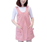 ZZTWER Double-Layer Anti-Radiation Maternity Top, Front Ruched Back Tie Apron Dress Shield for Pregnancy Protection Tanks(Roze,L)