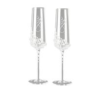ZZTWER Eleganti bicchieri da champagne in cristallo perlato, set di vetreria trasparente realizzato a mano for il regalo della festa di nozze Bicchiere per bevande