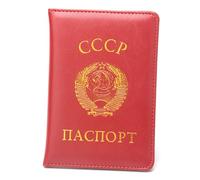 ZZTWER Portapassaporto dell'ex Unione Sovietica, portapassaporto russo for veterani, libreria nostalgica in pelle, portapassaporto corto, semplice e sottile Custodie per passaporto