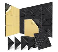 zZUupy Acustici Autoadesivi nel Confezione da 12 12X12X0,4 Pollici, Murali Insonorizzati per Assorbimento del Rumore Neri