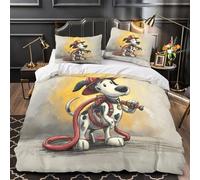 ZZVRMCYLD cane pompiere 3D Stampa Coperta Letto 3pz Microfibra Resistente illustrazione di animali dei cartoni animati Coperteletto 2 federe Zip nascosta Adolescenti Adulti Giovani Double（200x200cm）