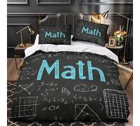 ZZVRMCYLD didattica della matematica 3D Stampa Coperteletto 3pz Microfibra Resistente Apprendimento alla lavagna Coperta Letto 2 federe Resistente Adolescenti Adulti Giovani Double（200x200cm）