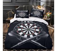 ZZVRMCYLD Progettazione del bersaglio per le freccette 3D Stampa Coperta Letto 3pz Microfibra Antimacchia Grafica sportiva Coperteletto 2 federe Resistente Arredo Camera Adulti Super king（260x220cm）