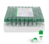 ZZwansuGE 100 Provette per La Raccolta del Sangue sotto Vuoto (0,5ml/1ml), Provetta Verde con Eparina di Litio/Provetta Viola con Anticoagulante EDTA K2,Green-1ml