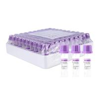 ZZwansuGE 100 Provette per La Raccolta del Sangue sotto Vuoto (0,5ml/1ml), Provetta Verde con Eparina di Litio/Provetta Viola con Anticoagulante EDTA K2,Purple-0.5ml