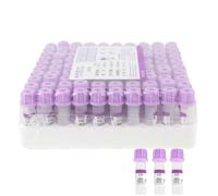 ZZwansuGE 100 Provette per La Raccolta del Sangue sotto Vuoto, Provette per La Raccolta del Sangue da 0.5 ml/1 MLL, Provette Viola EDTA K2/Provette Verdi Eparina al Litio, per Laboratori,Purple-1ml