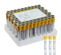 ZZwansuGE 100 Provette per Prelievo di Sangue sotto Vuoto - 3ml/5ml/10ml, Gel di Separazione + Provetta Coagulante, per Separazione del Siero, Prelievo di Sangue con Tappo Giallo PRP,3ml