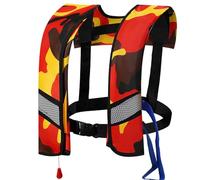 ZZwansuGE Gilet per Sport Acquatici per Adulti, Giubbotto di Salvataggio da Pesca Autogonfiabile, con Fischietto E Foglio Luminoso, Attivazione Rapida 3-5 Secondi,B-Manual