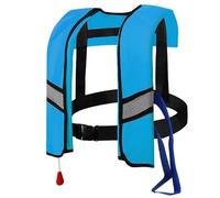 ZZwansuGE Gilet per Sport Acquatici per Adulti, Giubbotto di Salvataggio da Pesca Autogonfiabile, con Fischietto E Foglio Luminoso, Attivazione Rapida 3-5 Secondi,G-Manual