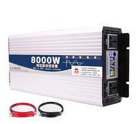 ZZwansuGE Inverter di Potenza, Inverter A Onda Sinusoidale Pura per Casa E Auto (1600W-8000W), 12 V/24 V/48 V/60 V A 220 V, con Presa Ca da 1/2 + Display LED, per Camper, Barca, Campeggio,8000W-24